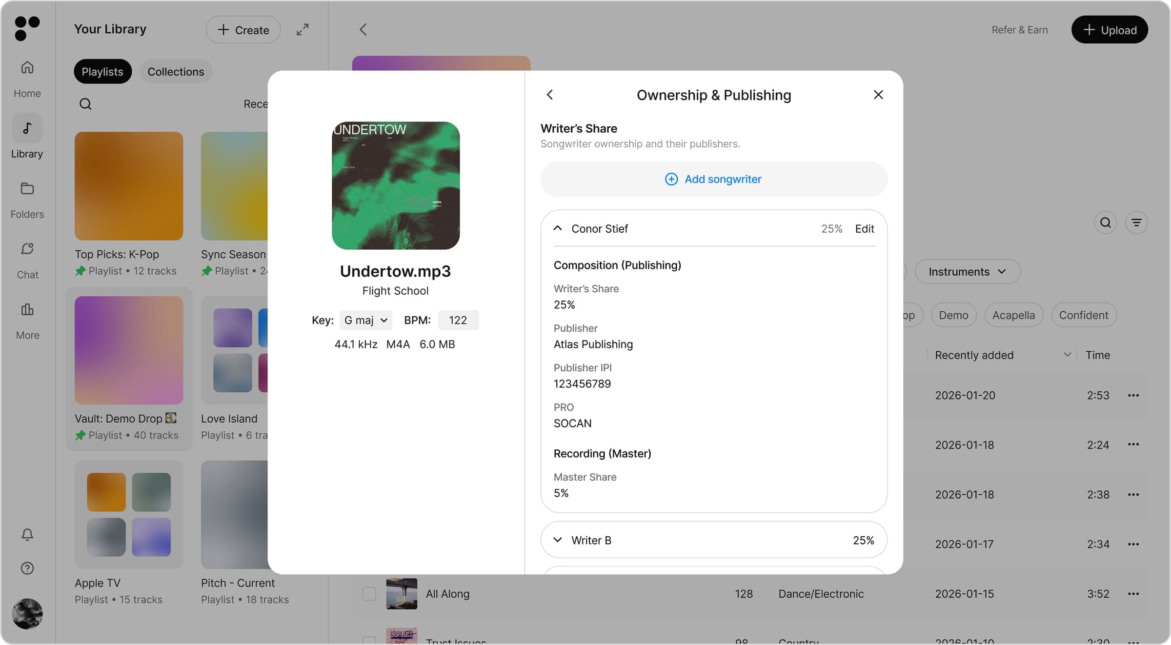 Publishing and master splits in Postal