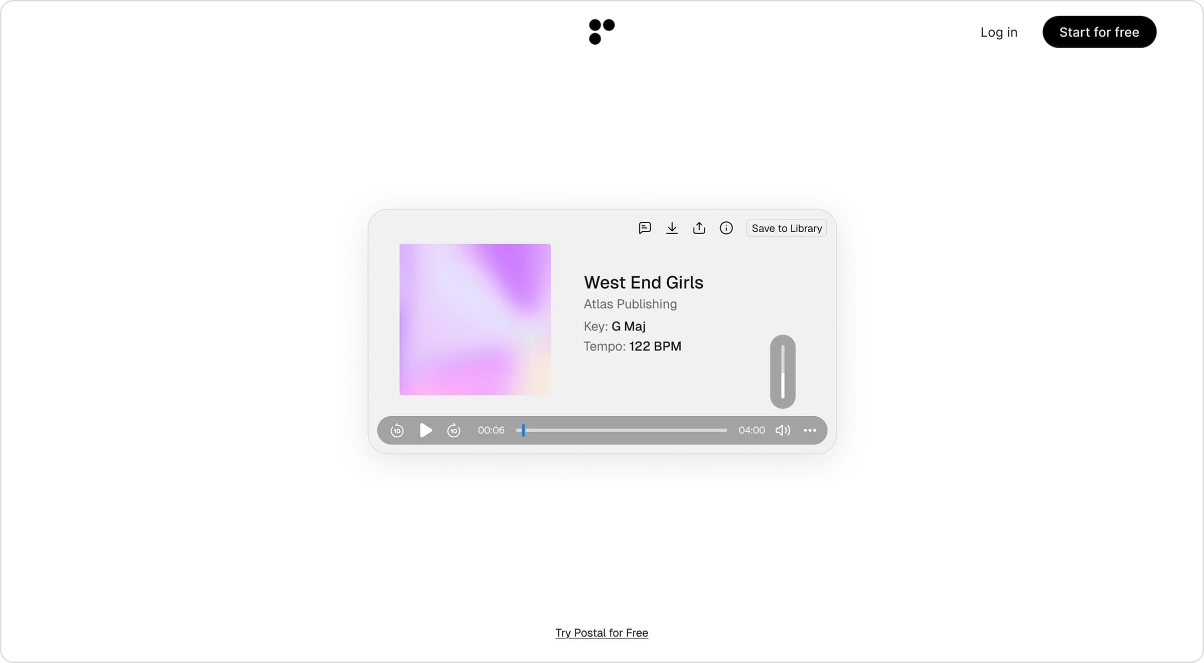 Sharing playlists from Postal