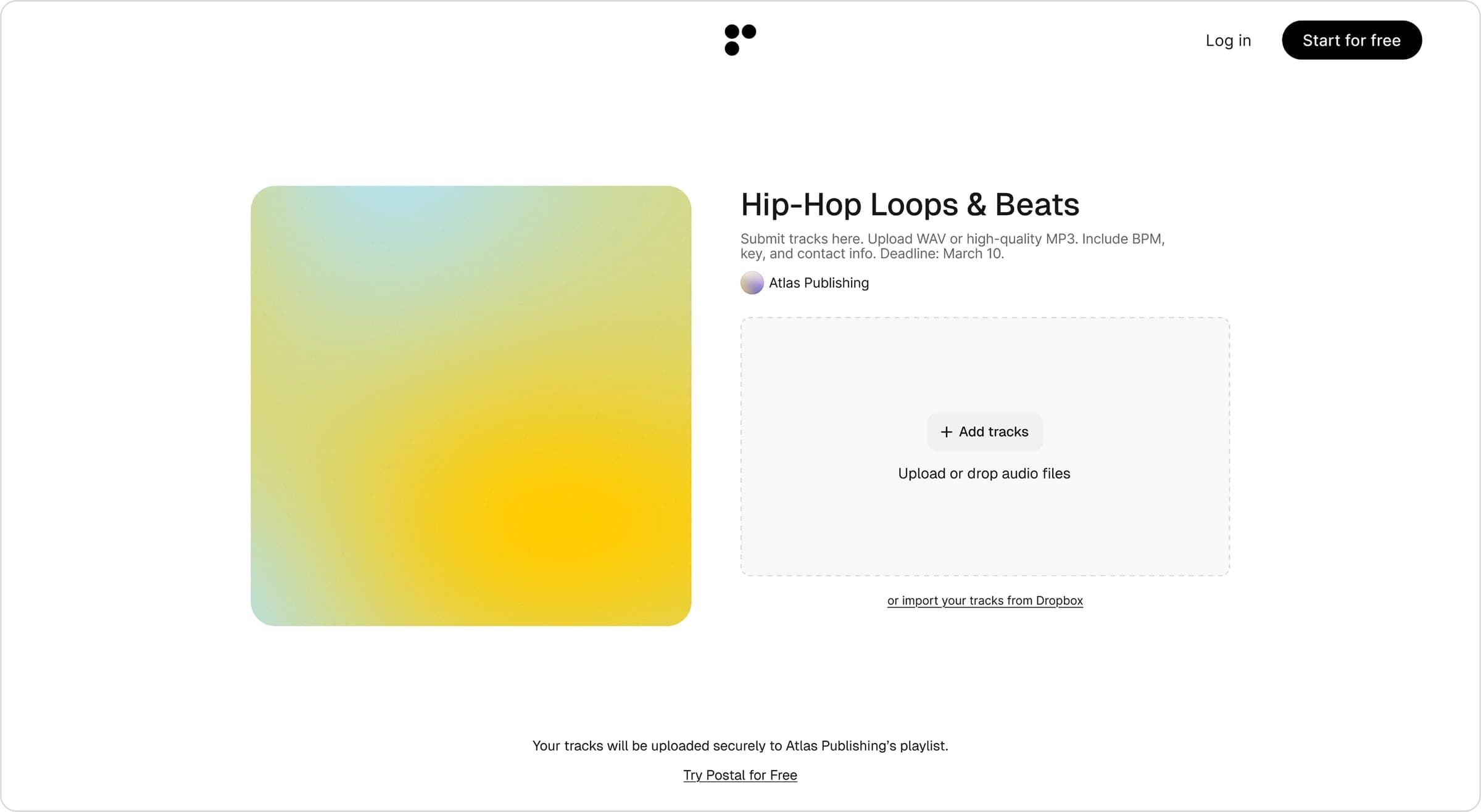 Collaboration view in Postal